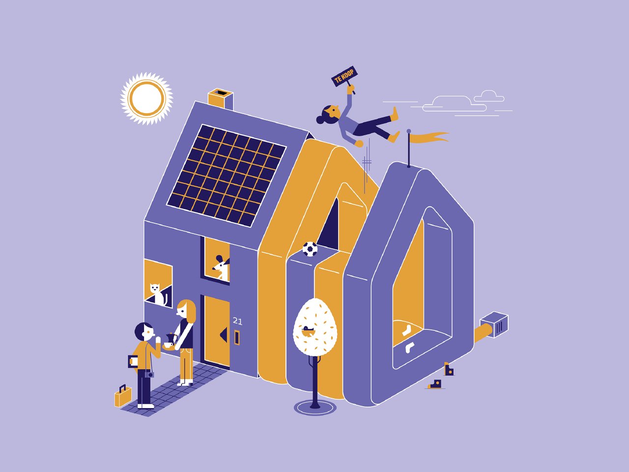 huis laten schatten door bank